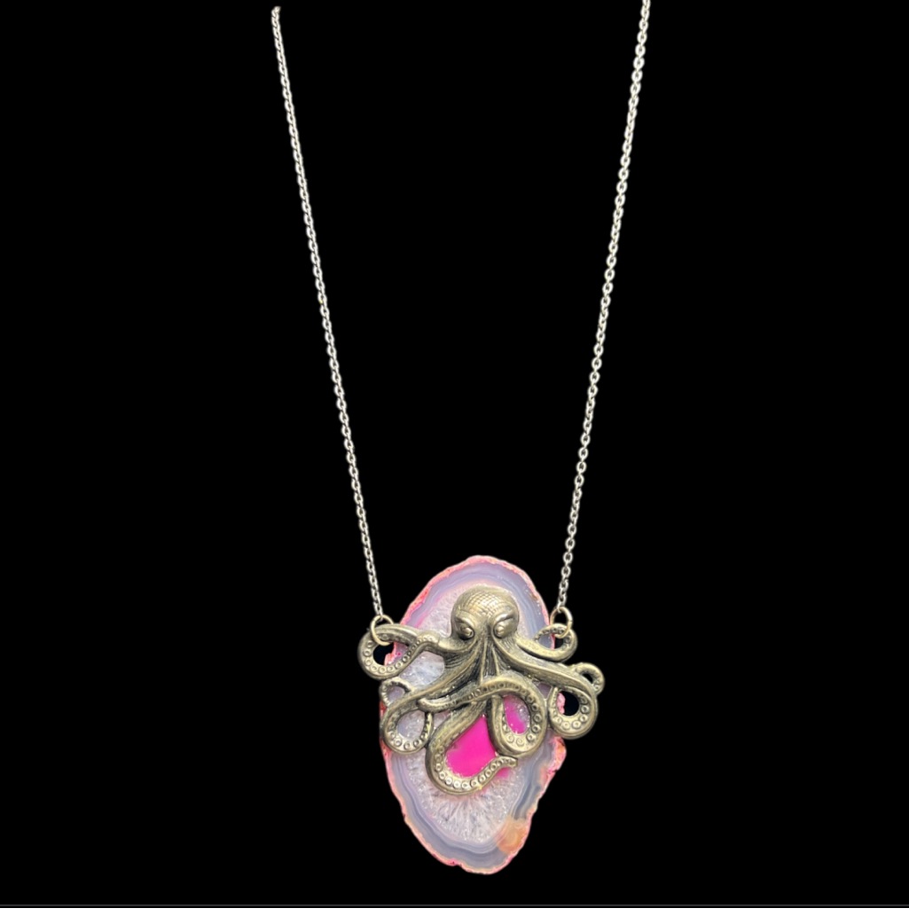 Amano Studio Octopus Pink Agate Slice Necklace